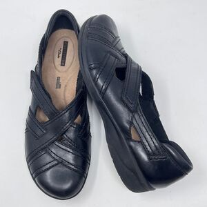 Clarks Black Leather Comfort Shoes - Size 8.5 US (UK 6, EU 39½)